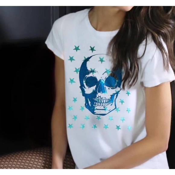 NEW UNSWEETENED micro tee in stars & skull blue - Picture 1 of 2